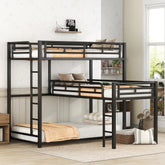 Bellemave® Twin over Twin & Twin L - shaped Metal Triple Bunk Bed - Bellemave